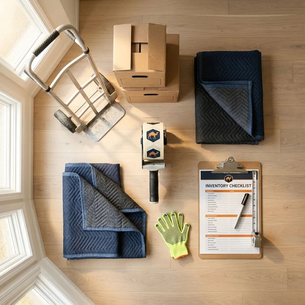 Professional moving supplies and packing materials layout for Pequot Lakes residential relocations